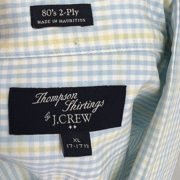 J.Crew Mens XL Extra Large Thompson Shirtings 80s 2-Ply Cotton Checkered Dress - Picture 6 of 6